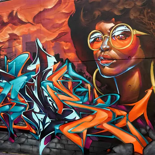 Graffiti urbano en Wiesbaden para inauguración de skatepark