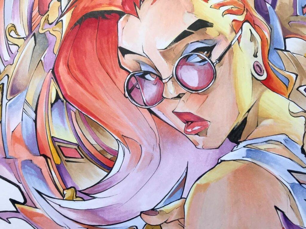 Ilustración estilo graffiti personalizada a color