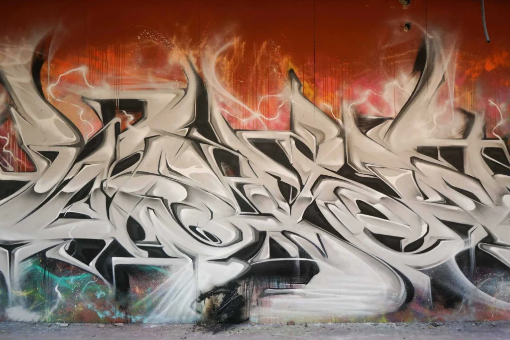 Decoración con graffiti 3D wildstyle moderno