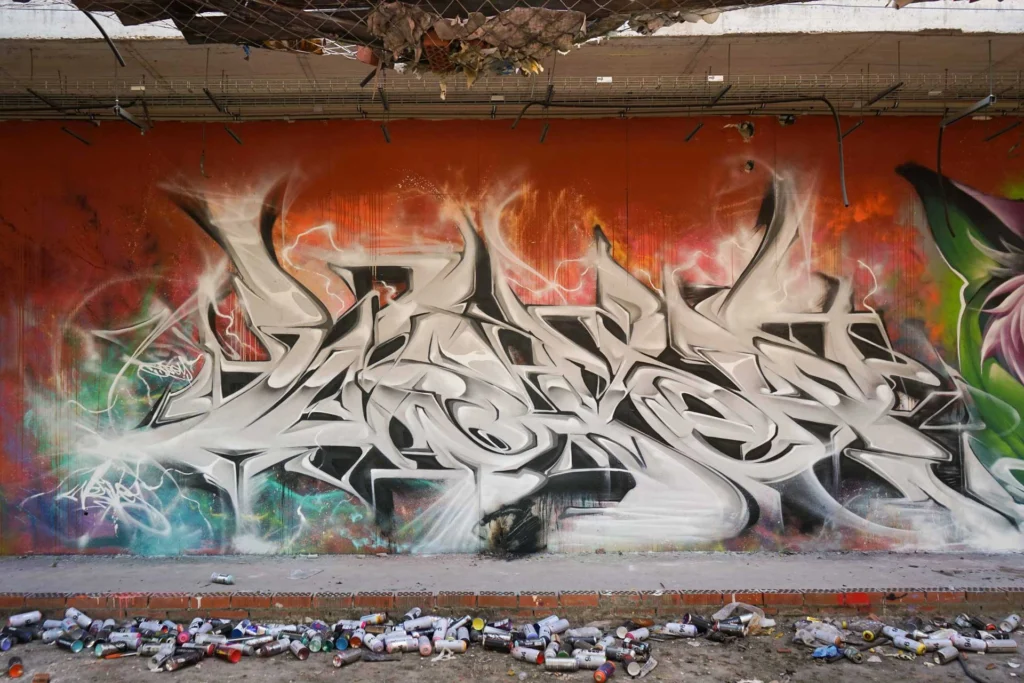 Decoración con graffiti 3D wildstyle moderno