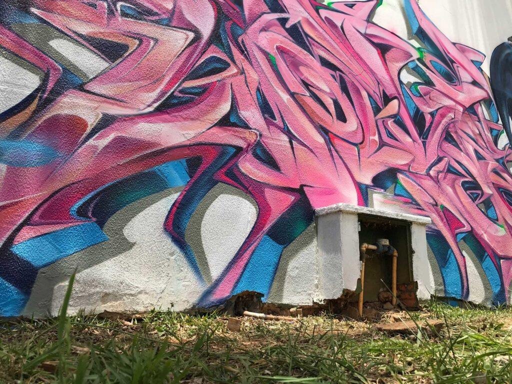 Graffiti urbano 3D con efecto visual wildstyle