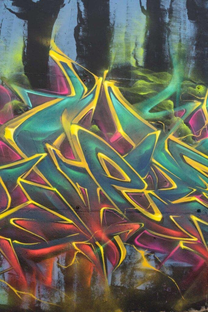 Graffiti 3D wildstyle dinámico con contraste