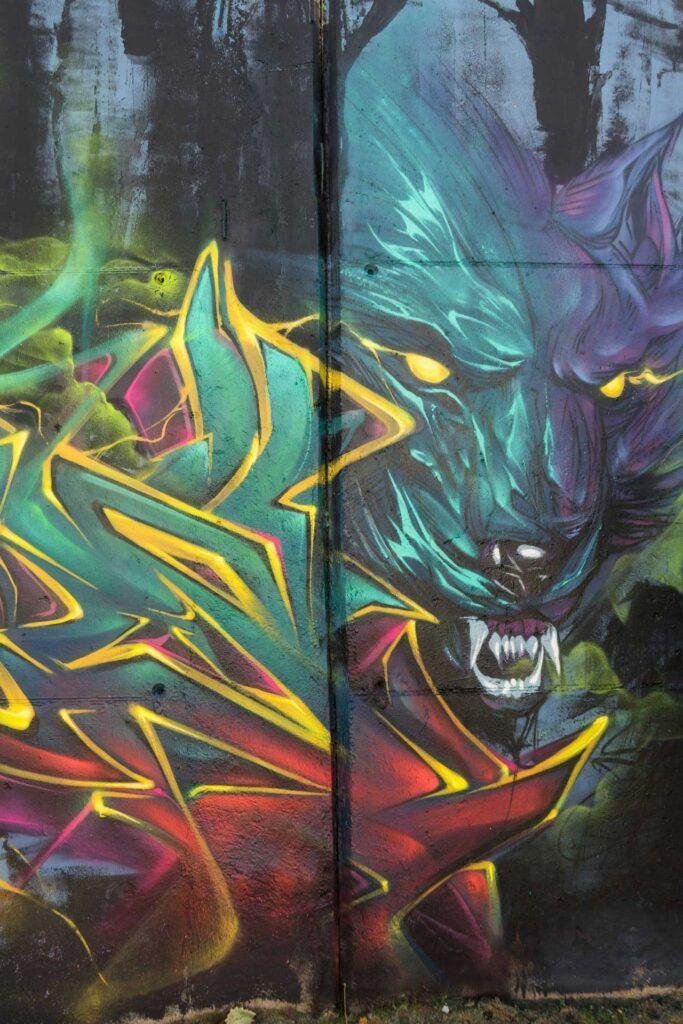 Graffiti 3D wildstyle dinámico con contraste
