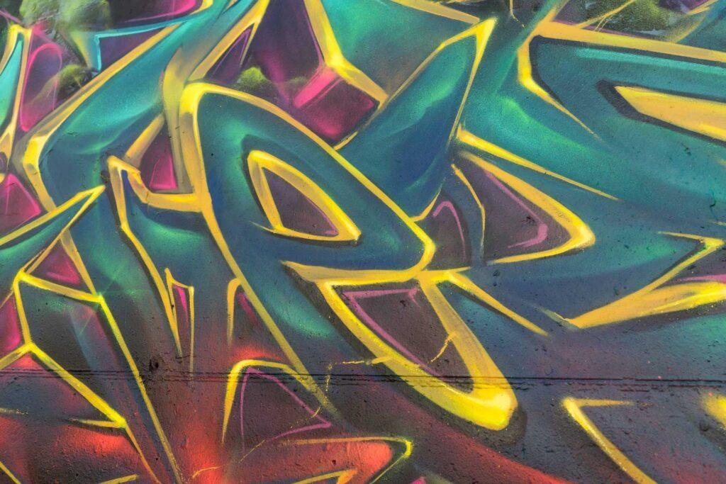 Graffiti 3D wildstyle dinámico con contraste