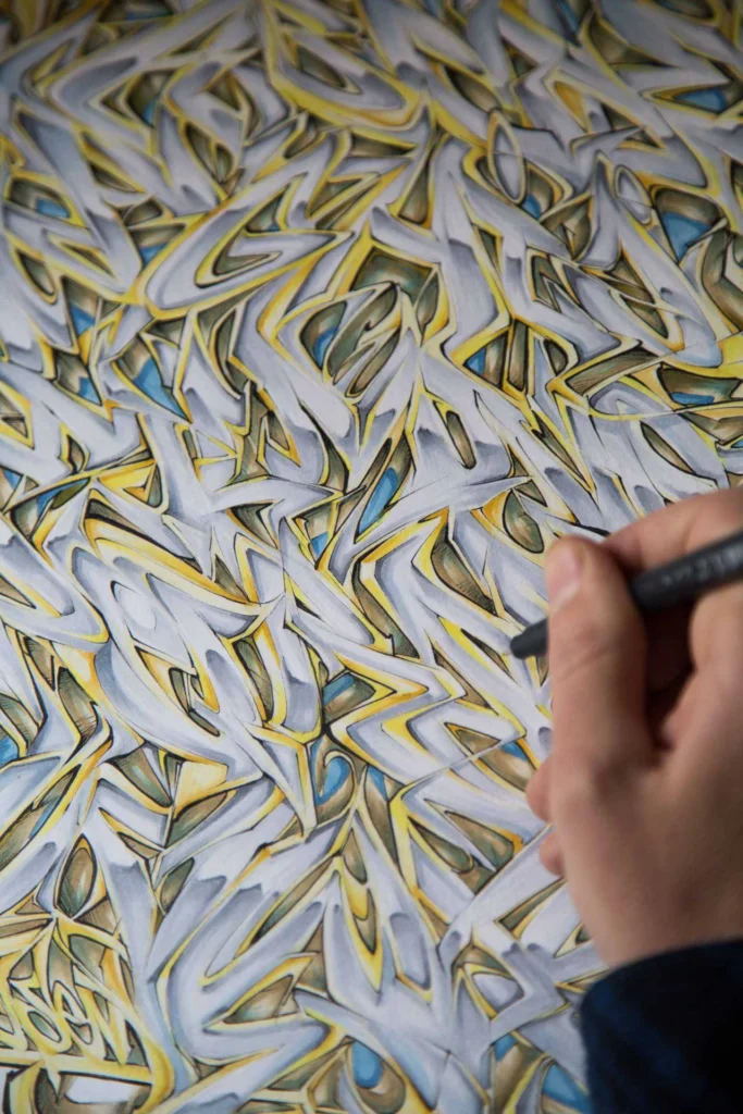 Abecedario graffiti artístico con letras estilizadas