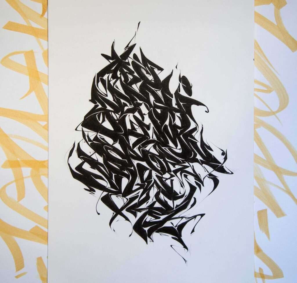 Letras decorativas en graffiti formando abecedario