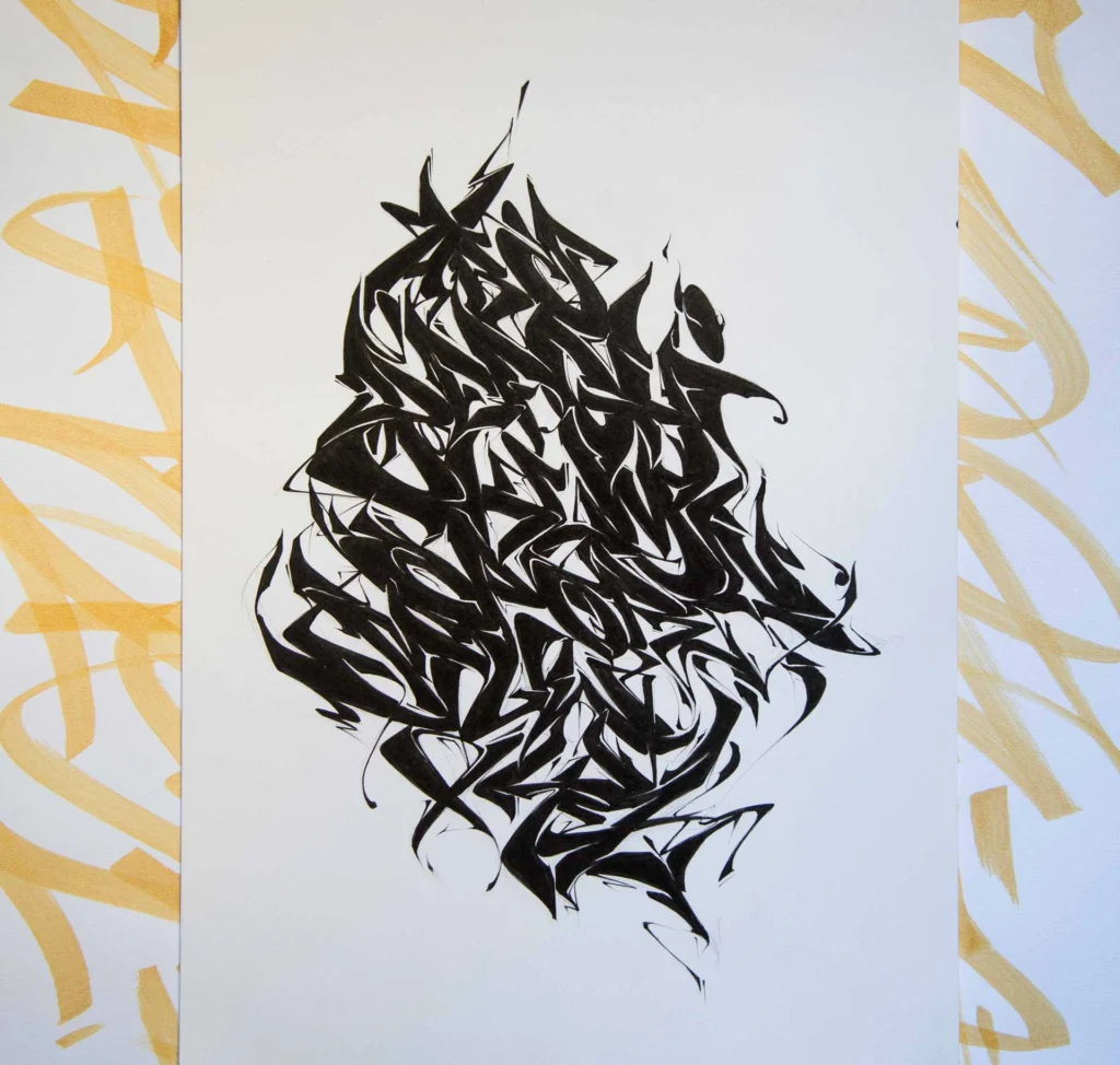 Letras decorativas en graffiti formando abecedario