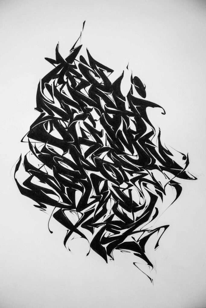Letras decorativas en graffiti formando abecedario