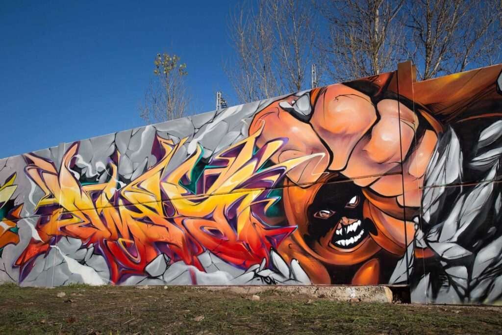 Mural graffiti de Juggernaut, X-Men imparable