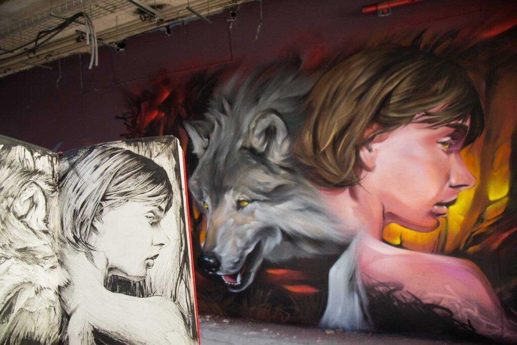 Mural Graffiti Lobos