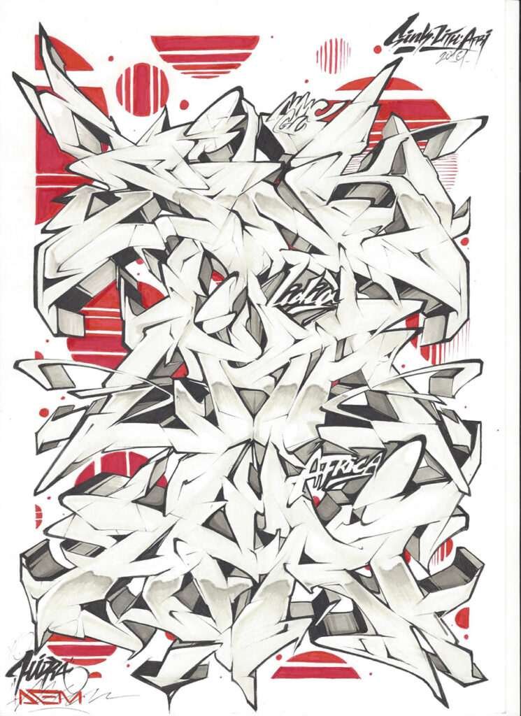 Letras en graffiti formando el abecedario