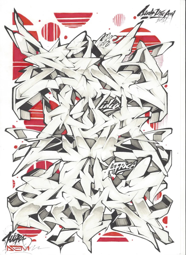 Letras en graffiti formando el abecedario
