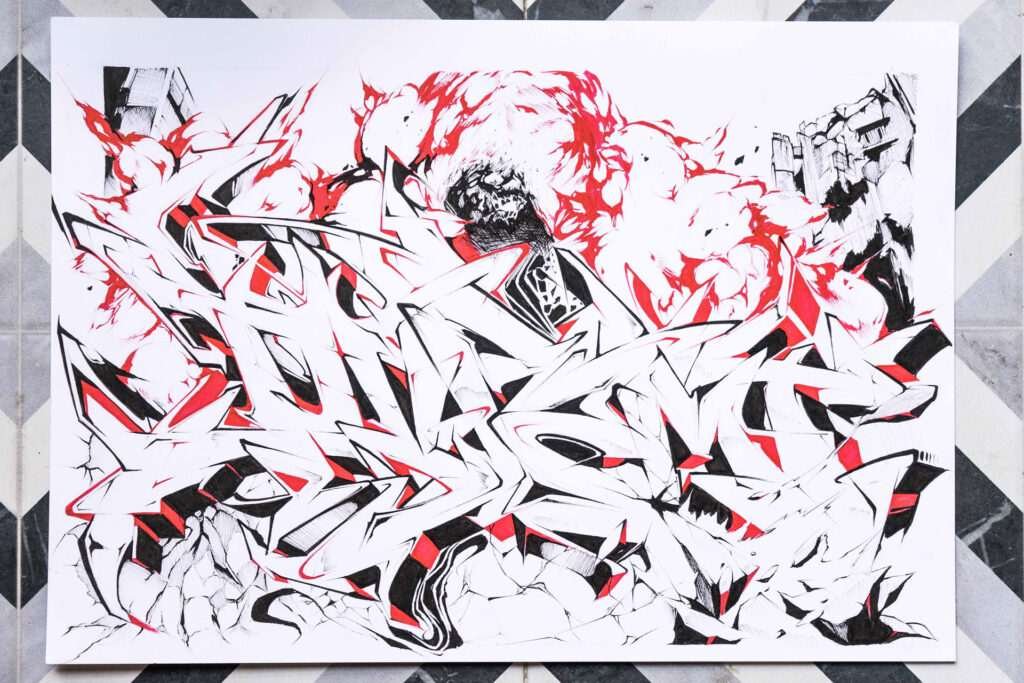 Letras en graffiti formando el abecedario
