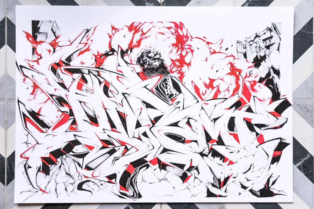 Letras en graffiti formando el abecedario