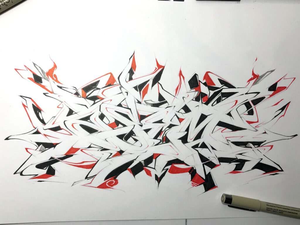 Letras en graffiti formando el abecedario