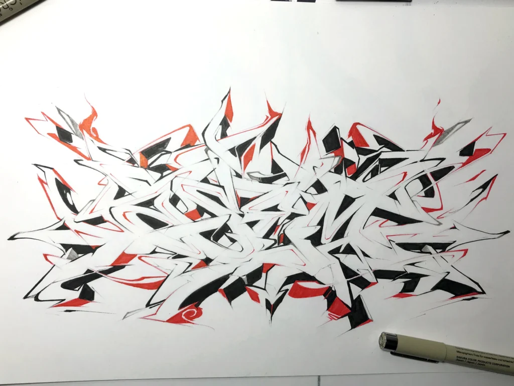 Letras en graffiti formando el abecedario