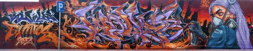 graffiti 3D wildstyle con letras en relieve