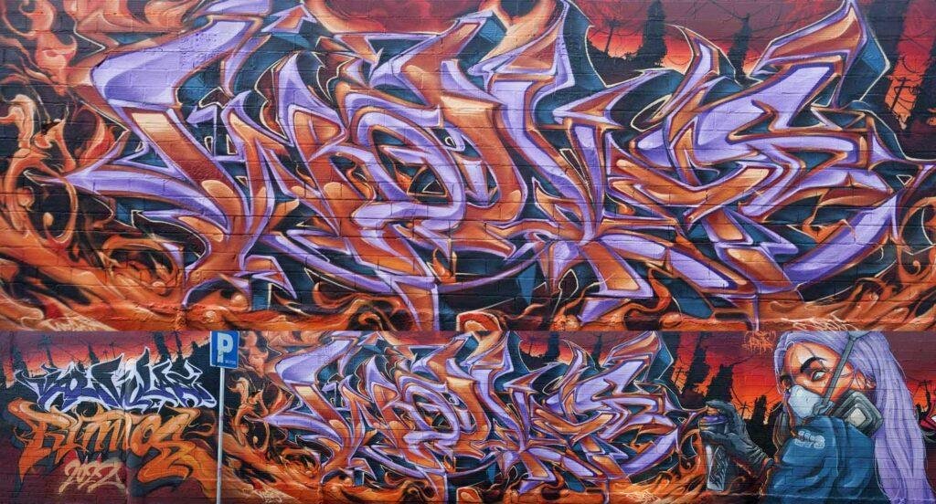 graffiti 3D wildstyle con letras en relieve