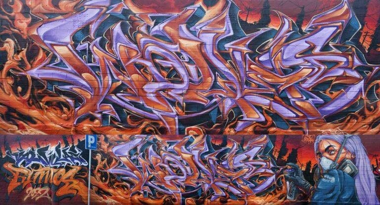 graffiti 3D wildstyle con letras en relieve