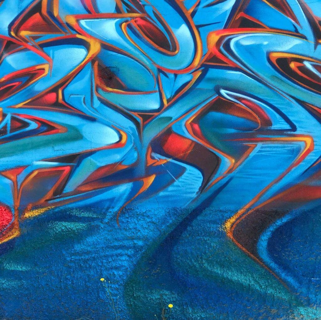 Graffiti urbano wildstyle en técnica 3D realista