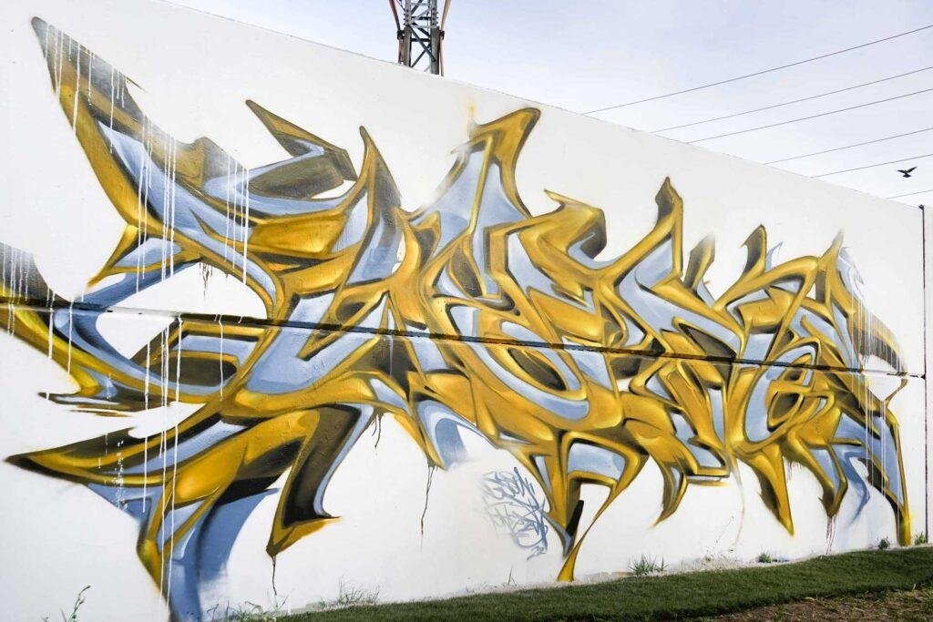 Mural 3D wildstyle con colores vibrantes