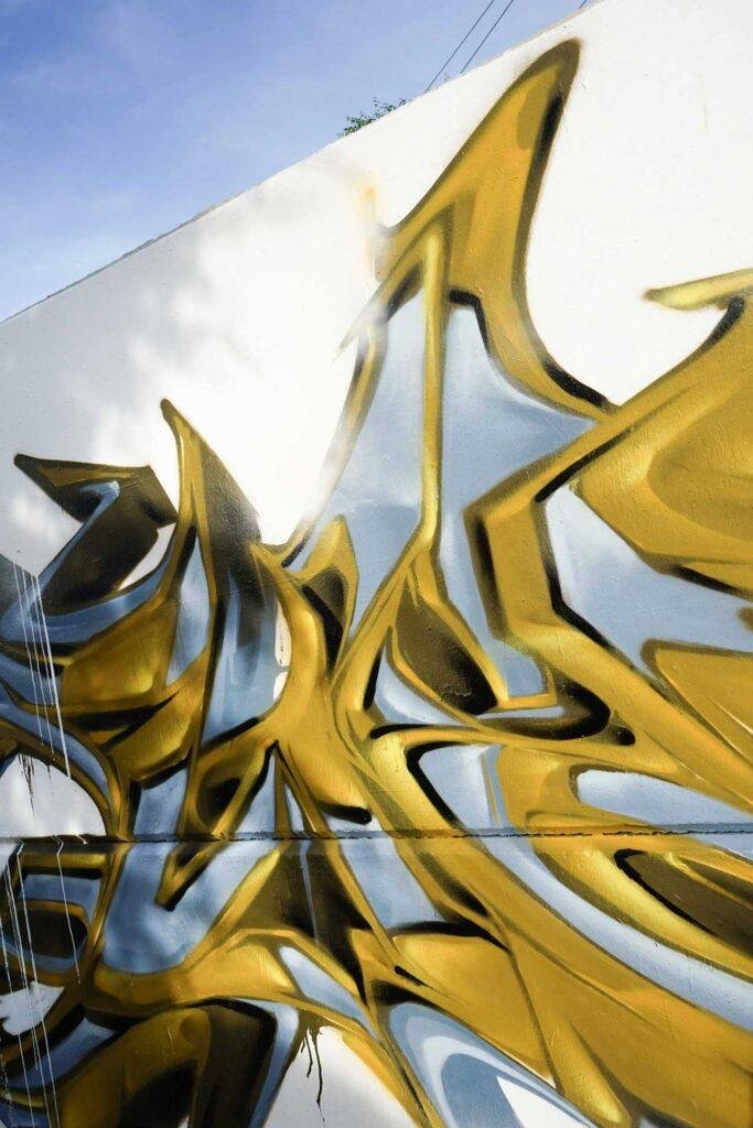 Mural 3D wildstyle con colores vibrantes