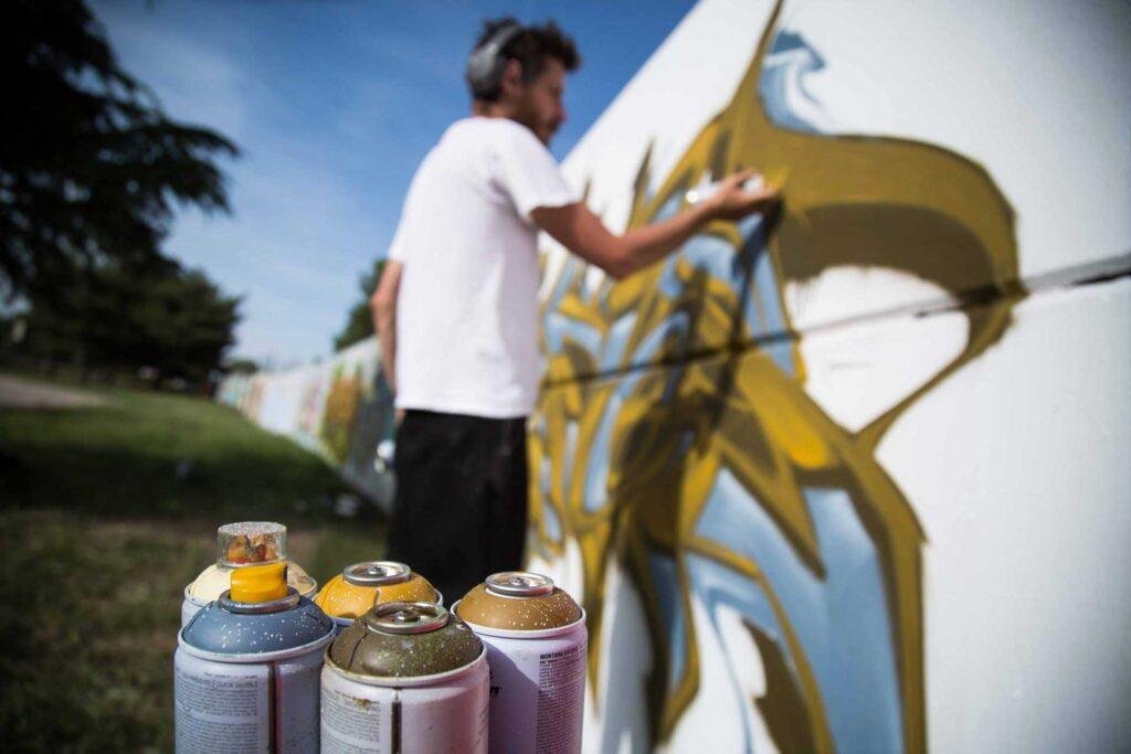Mural 3D wildstyle con colores vibrantes