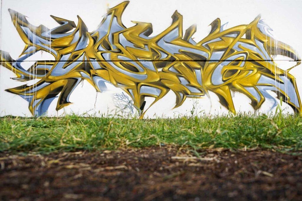 Mural 3D wildstyle con colores vibrantes