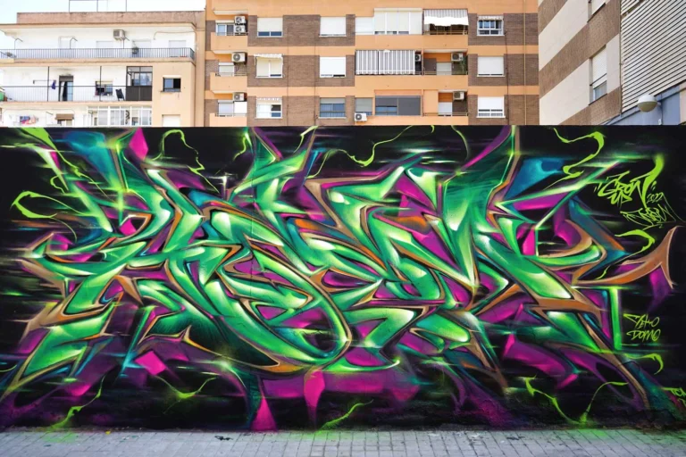 Arte mural 3D wildstyle con profundidad realista