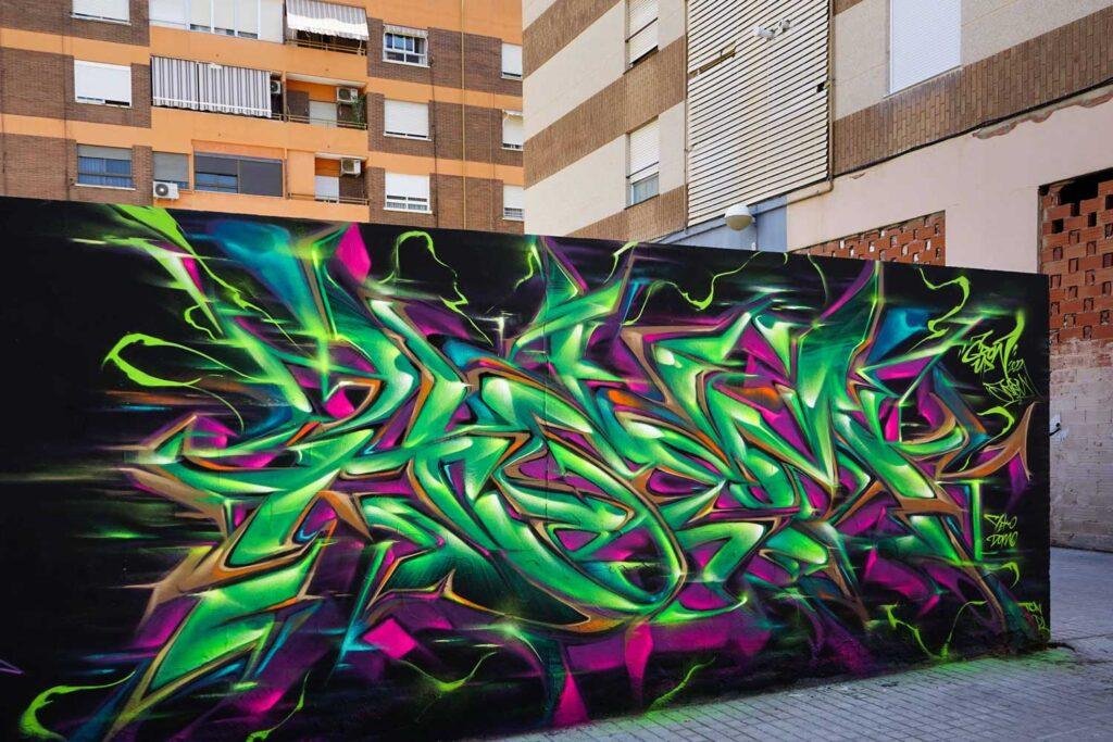 Arte mural 3D wildstyle con profundidad realista