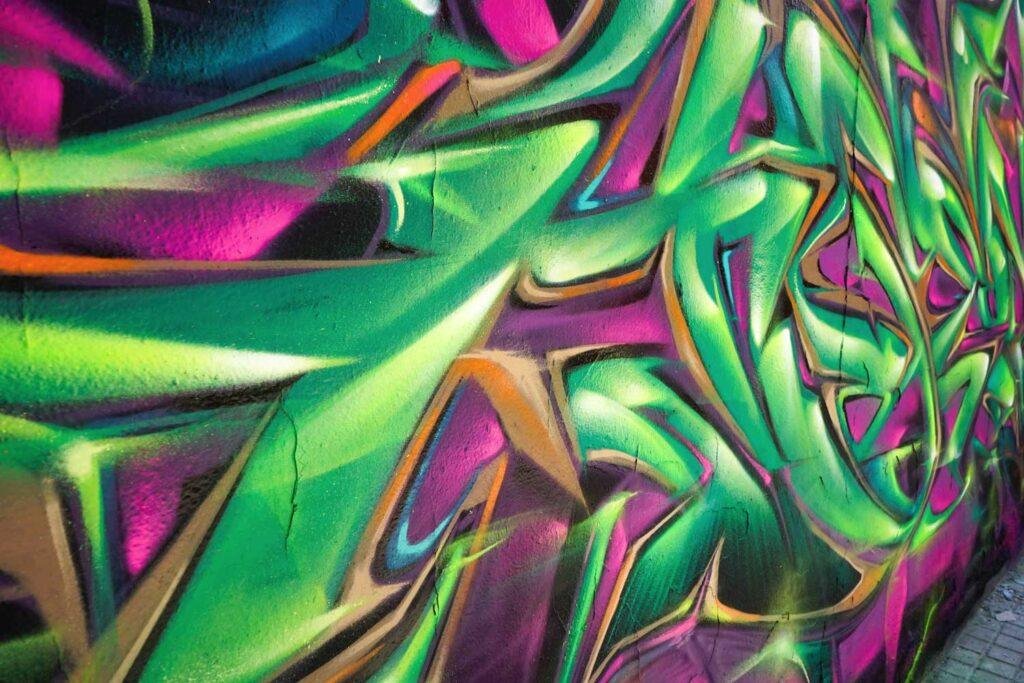Arte mural 3D wildstyle con profundidad realista