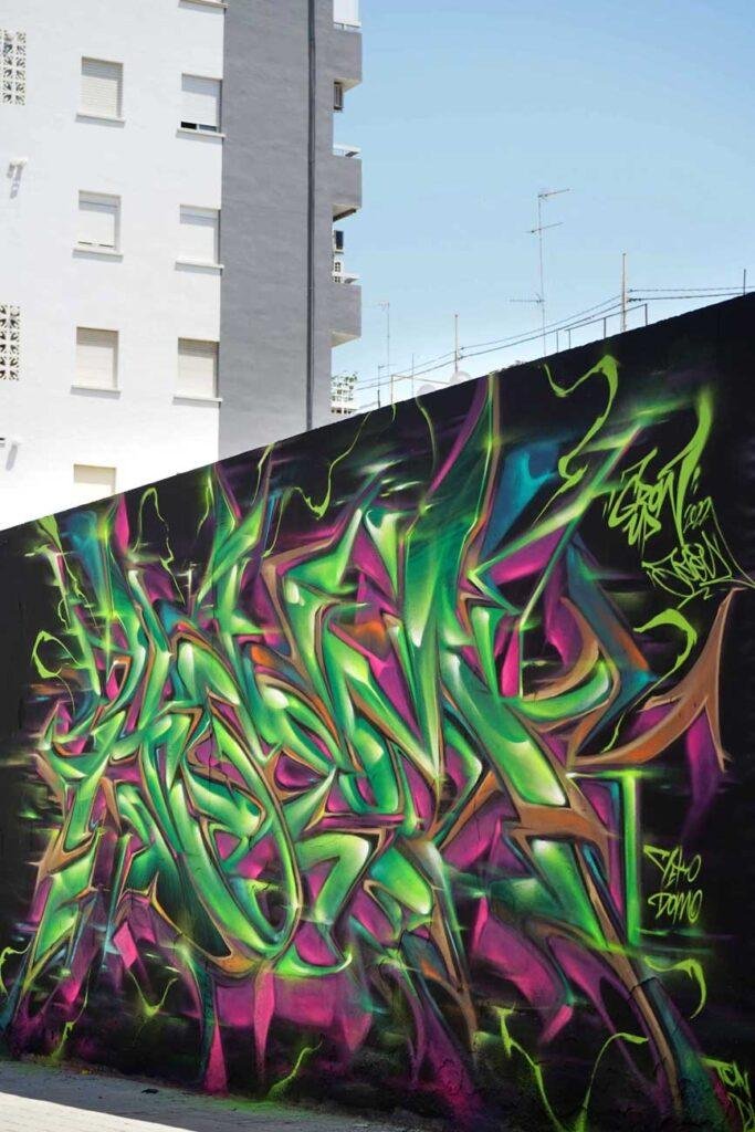 Arte mural 3D wildstyle con profundidad realista
