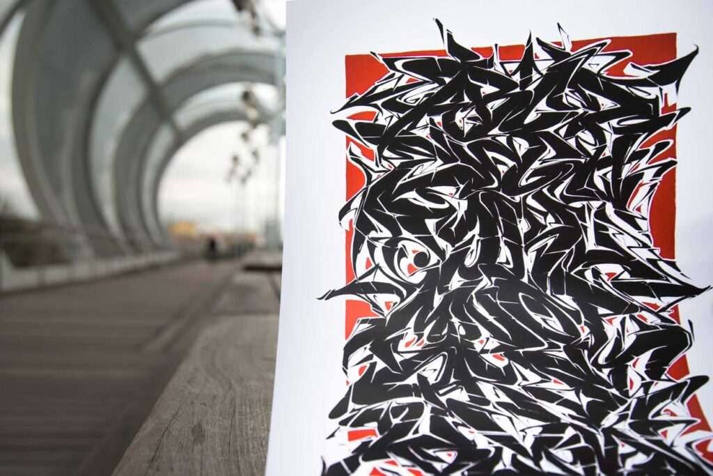 Abecedario en estilo graffiti profesional
