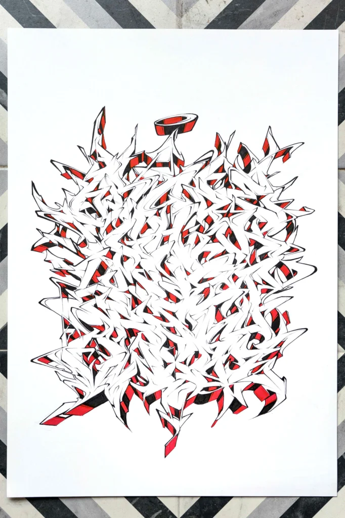 Diseño urbano con letras graffiti tipo abecedario