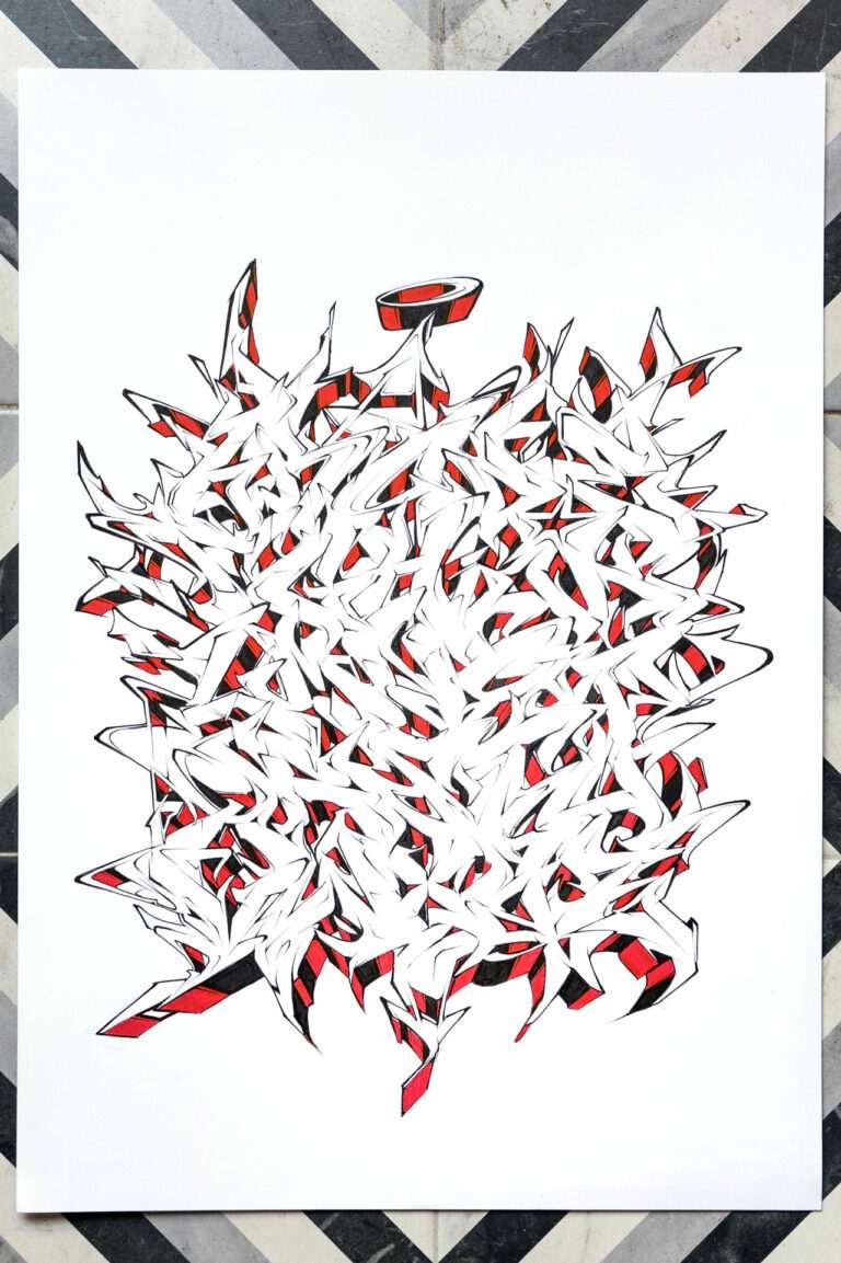 Diseño urbano con letras graffiti tipo abecedario