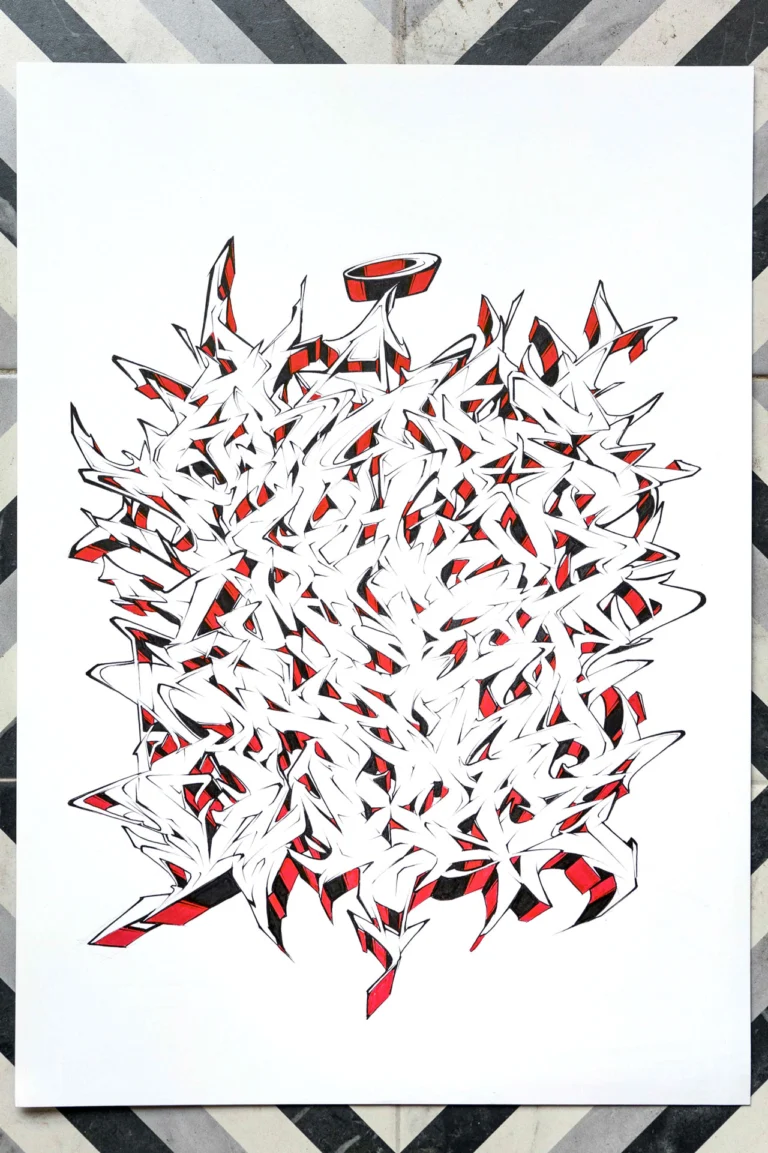 Diseño urbano con letras graffiti tipo abecedario
