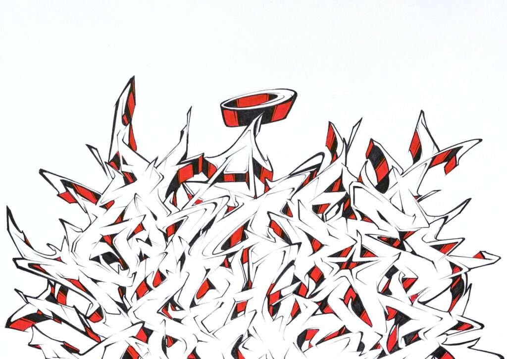 Diseño urbano con letras graffiti tipo abecedario