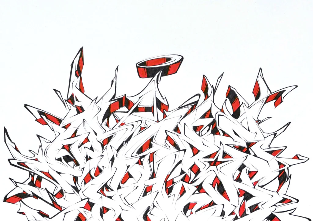Diseño urbano con letras graffiti tipo abecedario