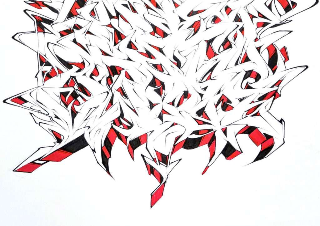 Diseño urbano con letras graffiti tipo abecedario
