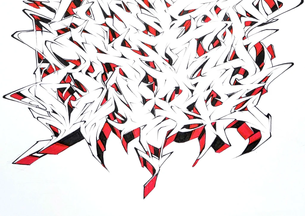 Diseño urbano con letras graffiti tipo abecedario