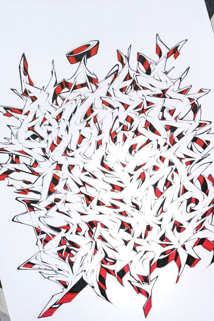 Diseño urbano con letras graffiti tipo abecedario