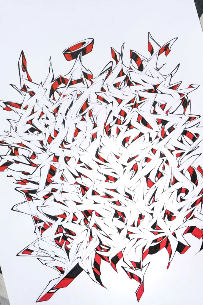 Diseño urbano con letras graffiti tipo abecedario