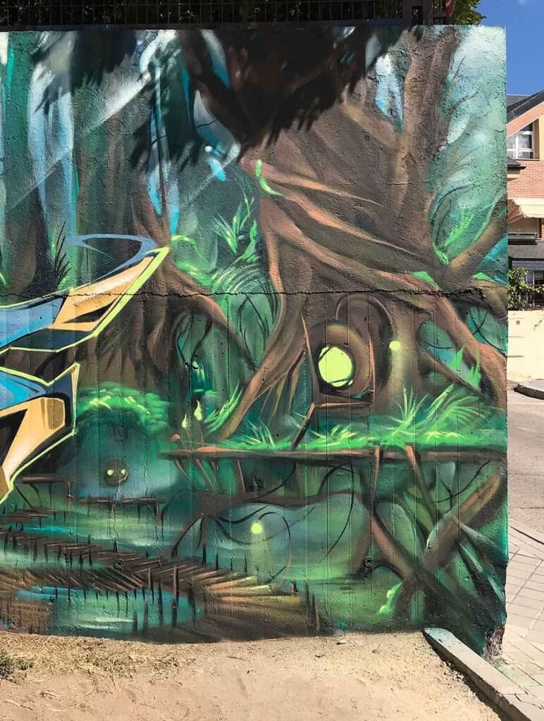 Mural Graffiti e Ilustración Parque Jericó