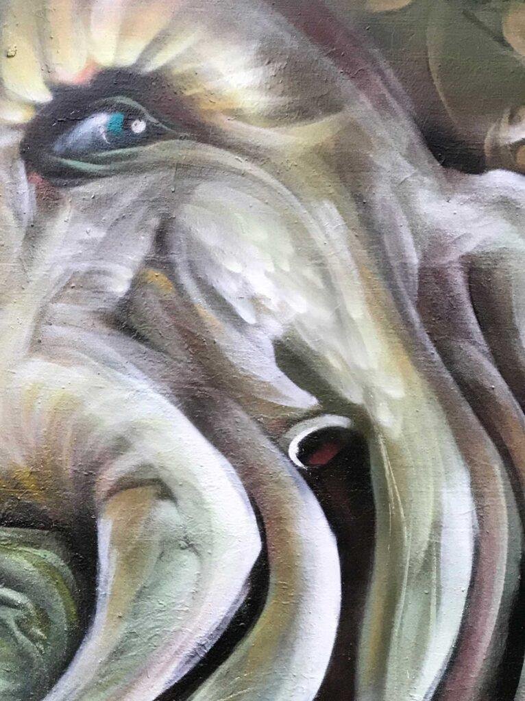Graffiti realista de Davy Jones de Piratas del Caribe con tentáculos