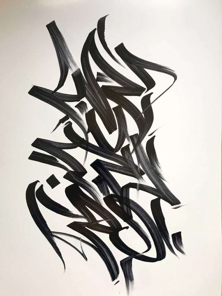 Tag graffiti artístico con trazo fluido y original