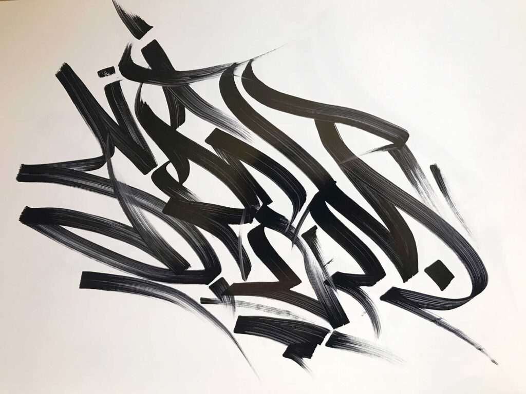 Tag graffiti artístico con trazo fluido y original