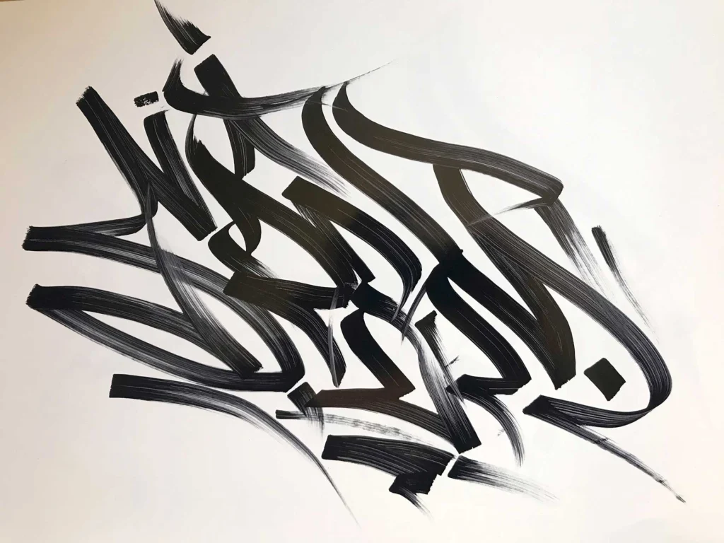 Tag graffiti artístico con trazo fluido y original