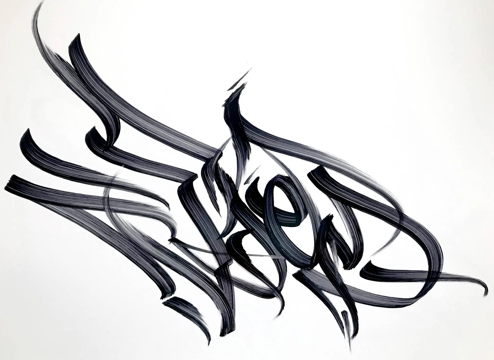 Tag graffiti artístico con trazo fluido y original