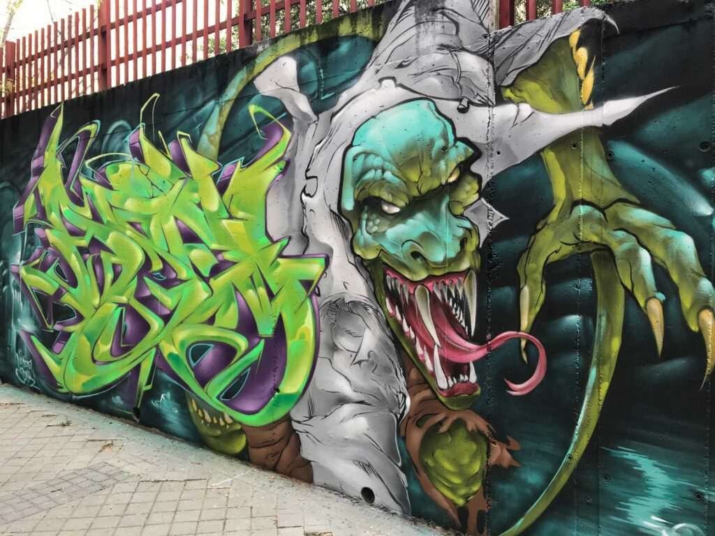 Mural Graffiti lizard spiderman