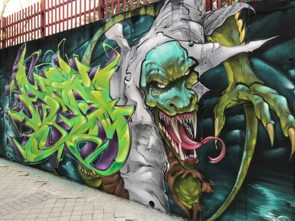 Mural Graffiti lizard spiderman